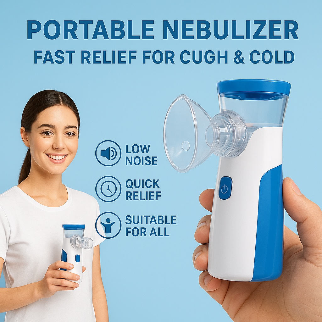Mesh Nebulizer Machine (Portable & Rechargeable) – Cold & Cough Relief for Kids, Asthma Care for Adults & Elderly | Steam Inhaler