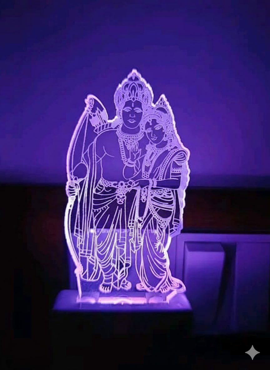 Shree Sita Ram Designer 3D Illusion Night Lamp With 7 Color
