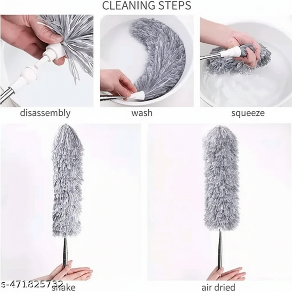 Microfiber Feather Duster – Bendable & Extendable (Grey)