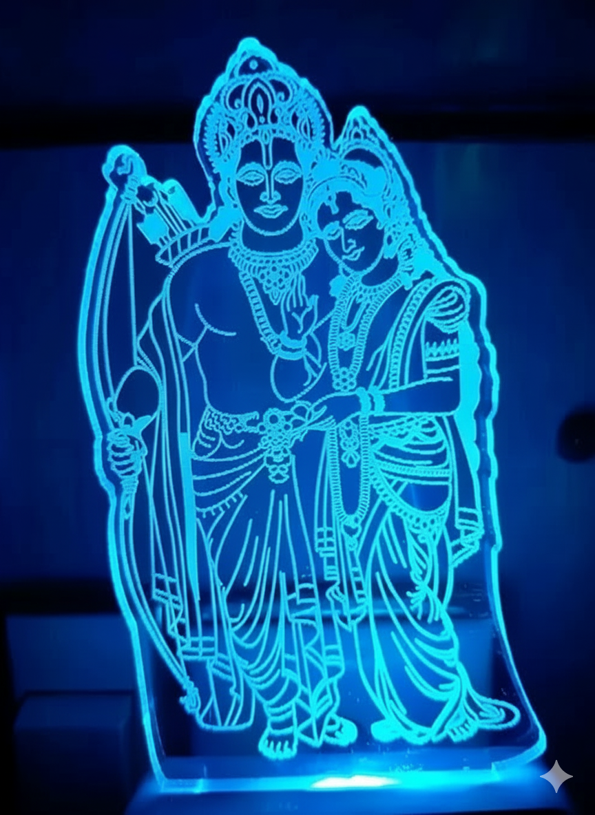 Shree Sita Ram Designer 3D Illusion Night Lamp With 7 Color