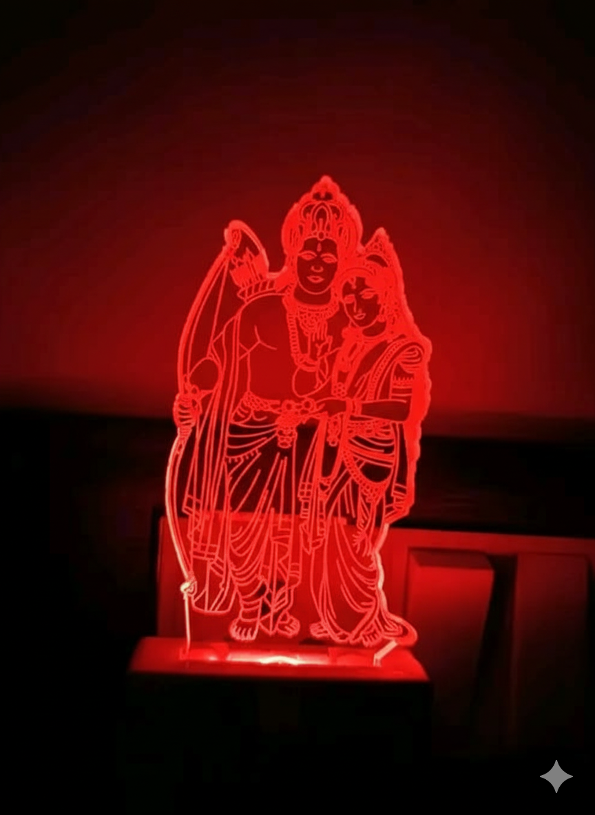 Shree Sita Ram Designer 3D Illusion Night Lamp With 7 Color