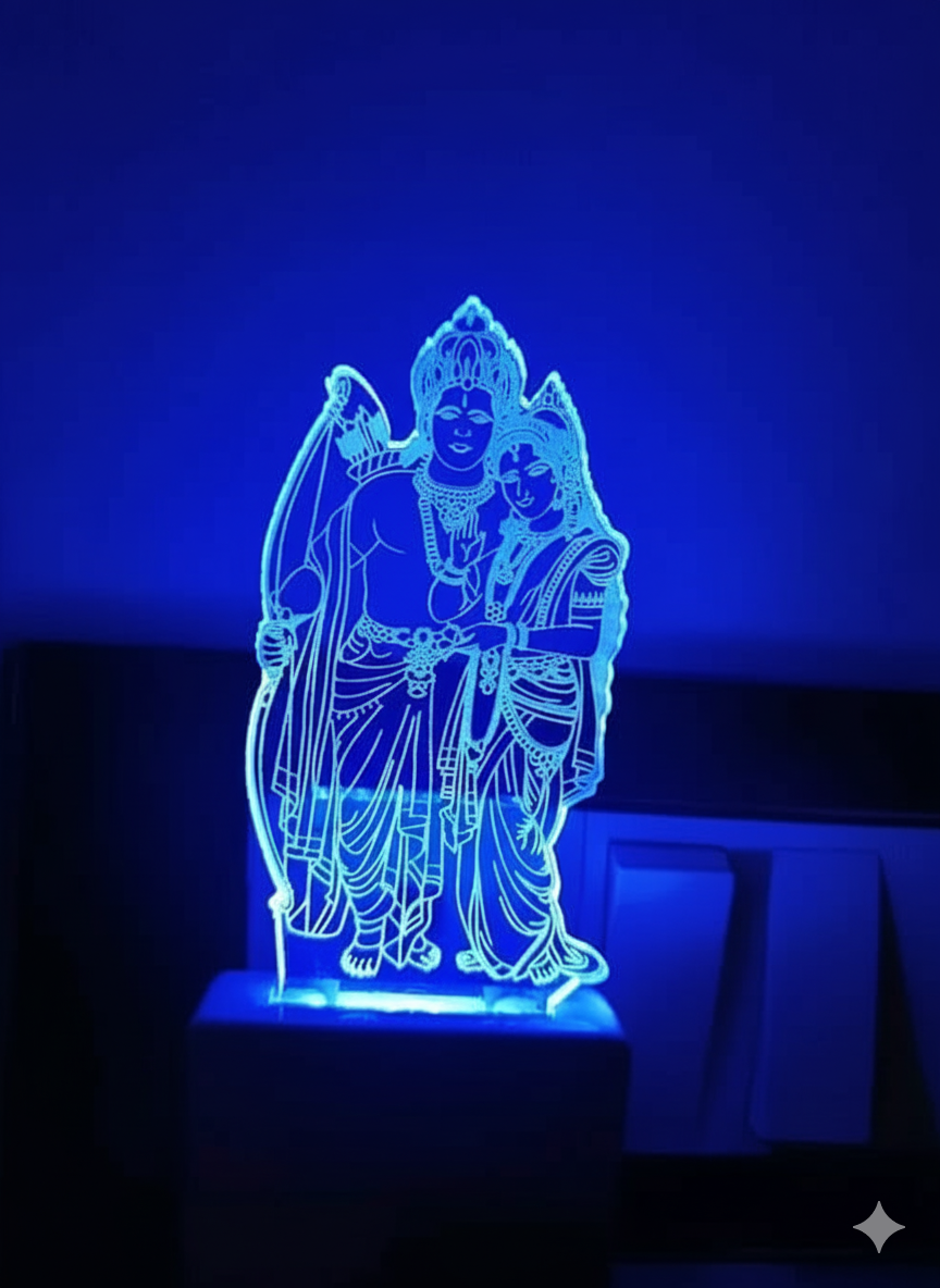 Shree Sita Ram Designer 3D Illusion Night Lamp With 7 Color