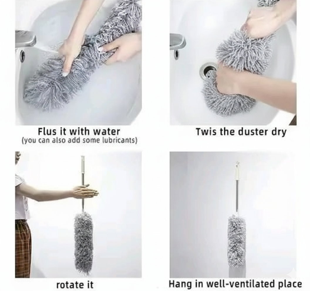 Microfiber Feather Duster – Bendable & Extendable (Grey)