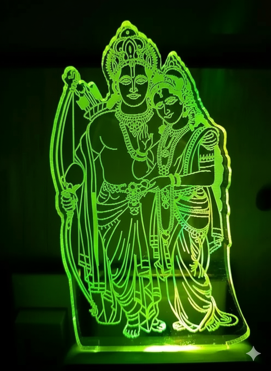 Shree Sita Ram Designer 3D Illusion Night Lamp With 7 Color