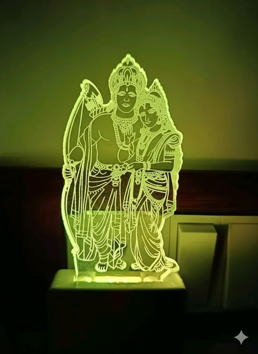 Shree Sita Ram Designer 3D Illusion Night Lamp With 7 Color